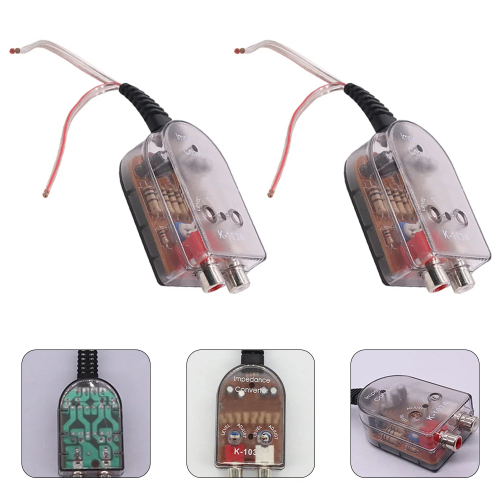 

2pcs High To Low Converter Car Vehicle Audio Supplies Speaker Level Adapter Vehicle Audio Supplies Car Line Converter