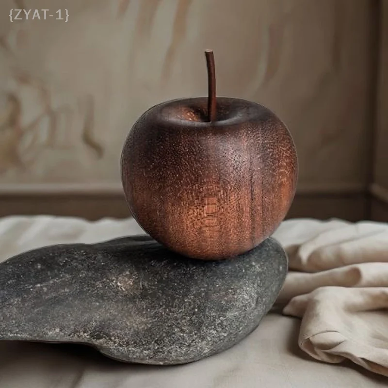 موزع عطر خشبي على شكل تفاحة (1/3 مجموعة) - موزع روائح الزيوت العطرية مناسب لديكور المنزل والحمام والسيارة