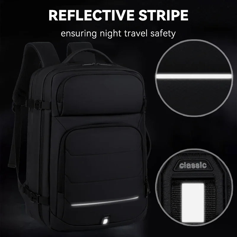 Mens Mochila 17.3 polegadas Laptop Bags Grande Capacidade Impermeável Expansível Masculino Business Travel Back Pack