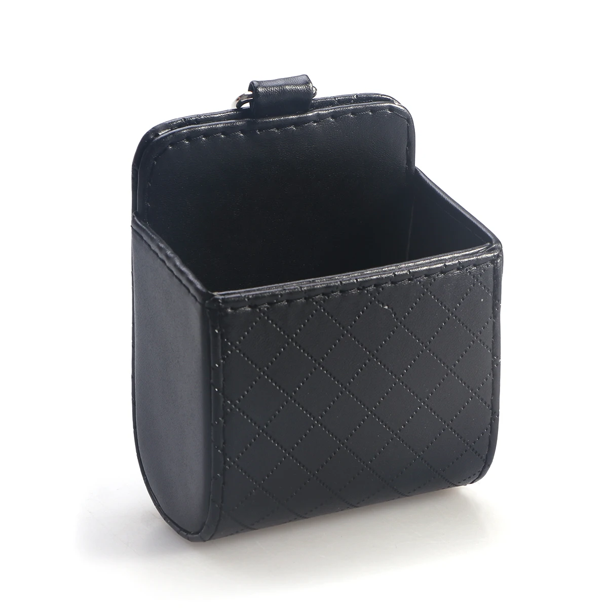 

Car Air Vent Storage Bag Large Capacity Phone Holder Stylish Checkered Print Easy Install Storage Pouch
