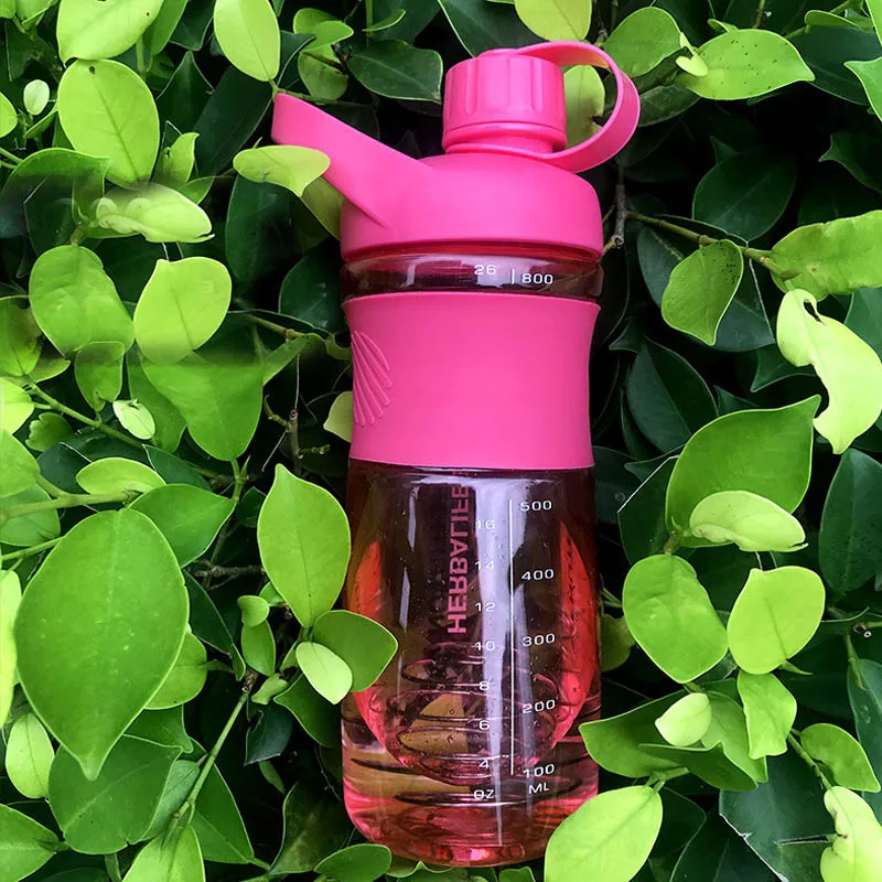800ml Sports Portable Water Bottle For Camping Hiking Outdoor Plastic Transparent BPA Free Shake Bottle For Men Drinkware