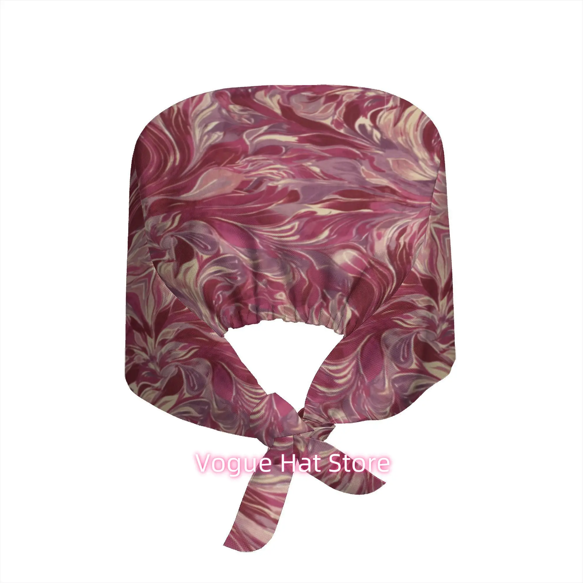 1pc of a Versatile Work Cap Featuring an Abstract Red And Pink Swirl Design, Perfect As a Fashionable Accessory for Parties, Tra