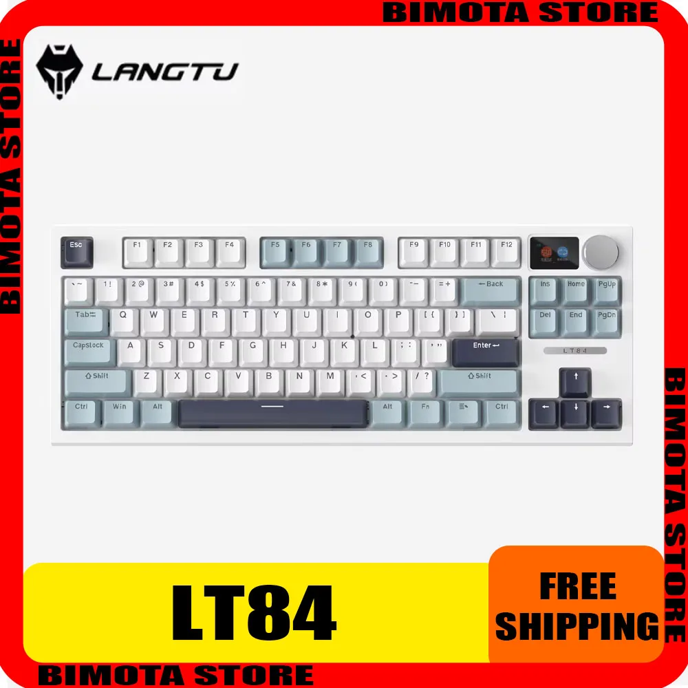 

Langtu Lt84 Mechanical Keyboard Wireless Wired 84 Keys Full Non-Impact Hot Swap E-Sports Keyboards Rgb Backlit Pc Gamer Man Gift