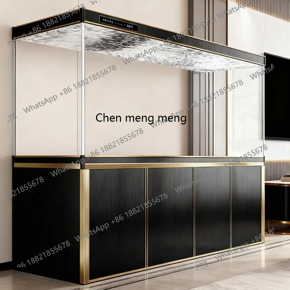 

New living room modern tank without pipe fittings, glass high-end ecological bottom filter aquarium