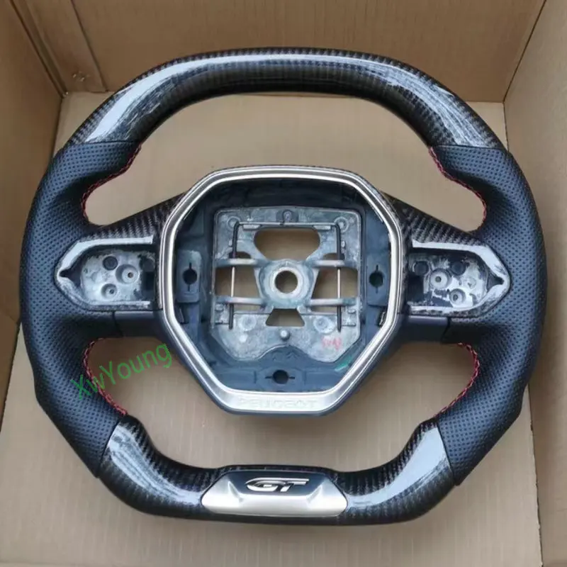 For Peugeot 508L 3008 4008 5008 GT 100% Real Carbon Fiber Car Steering Wheel