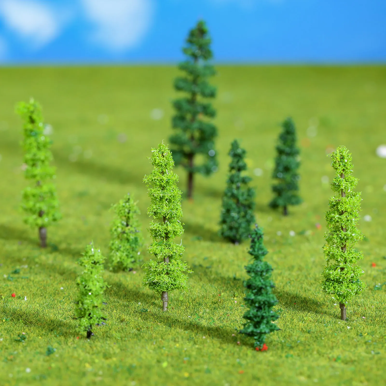 20 pçs plástico em miniatura jardim de fadas árvore planta ornamento em miniatura casa de bonecas vasos musgo bonsai micro paisagem diy decoração do jardim