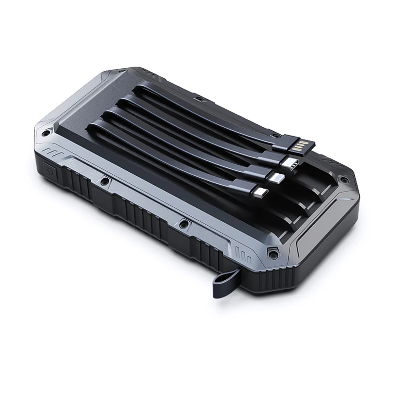 YX-ES960SL 태양광 전력선 모바일 전원 공급 장치, 20000mAh 긴 수명 배터리, USB 실리콘 방수 디자인