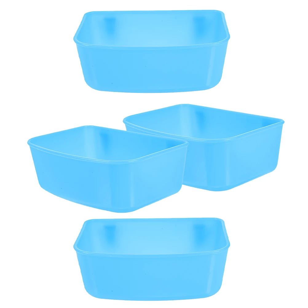 

4 Pcs Parrot Feeder Small Cage Bird Bath Pet Drinking Water Bowl Rabbit Food Bowl Easy Clean Capacity Long Tail
