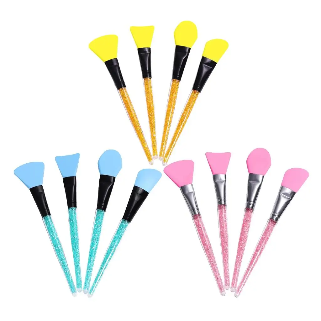 مجموعة فرش تطبيق قناع الوجه من السيليكون، فرشاة طين ناعمة لقاعدة مكياج مصل كريم أحمر الخدود للنساء #4