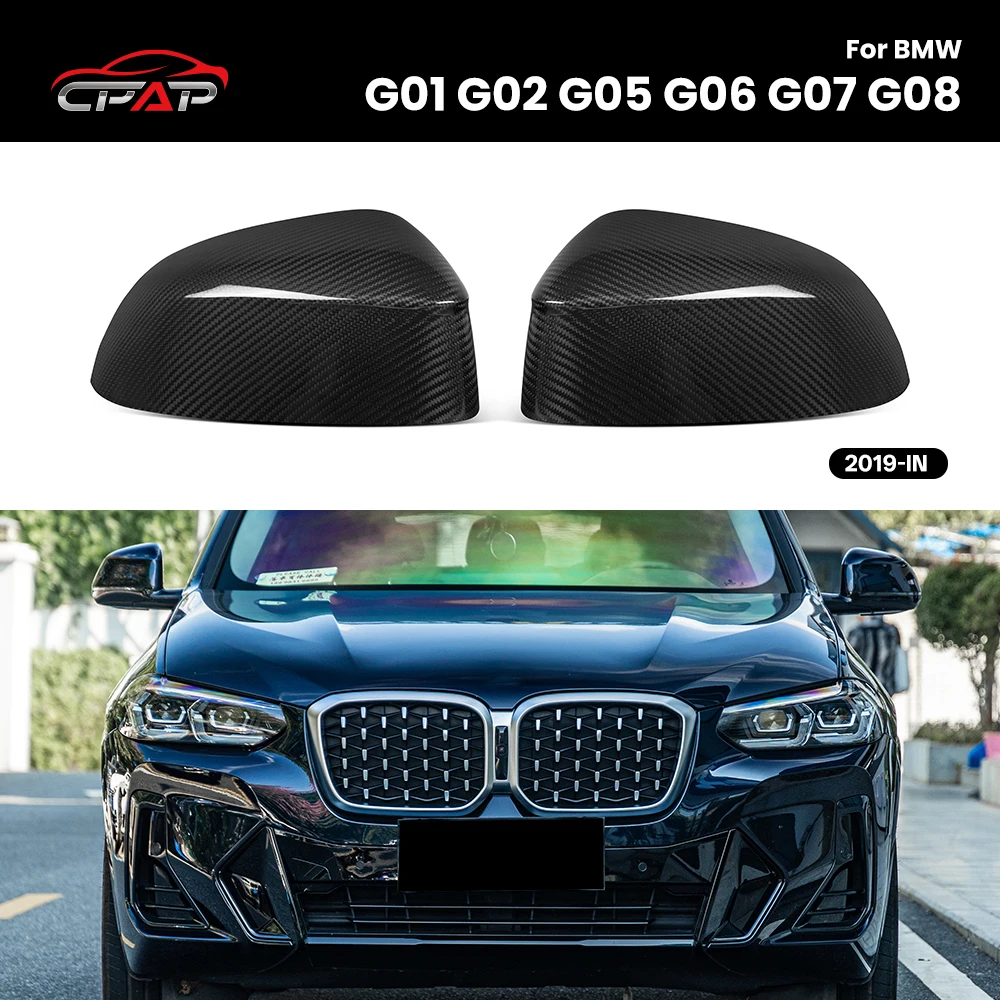

Real Dry Carbon Fiber Rearview Cover Mirror Caps for BMW X3 G01 X4 G02 X5 G05 X6 G06 X7 G07 iX3 G08 BEV OEM Style 2019-IN