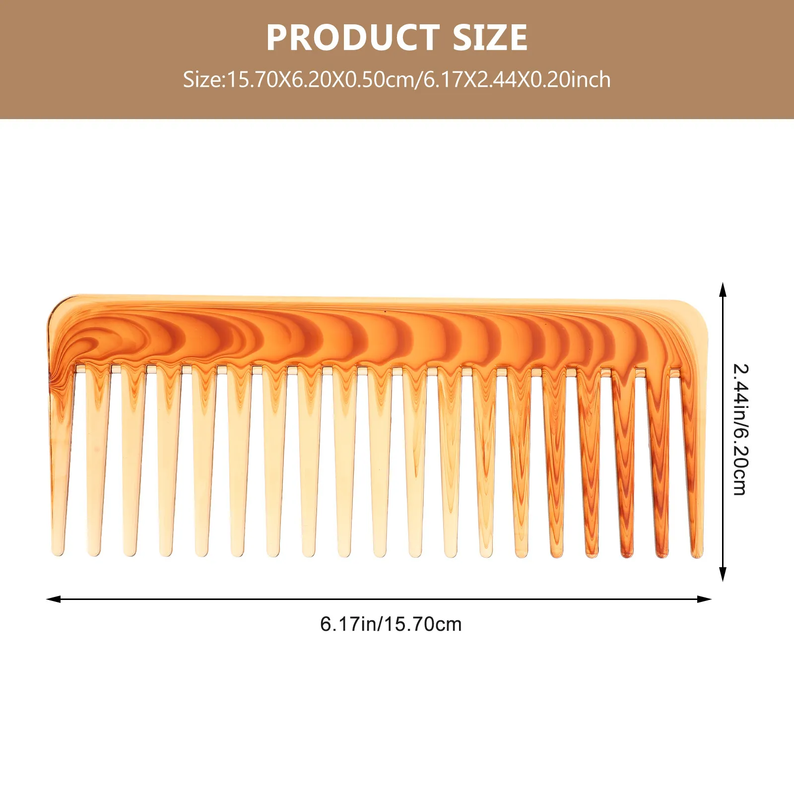 Wide Tooth Detangling Comb for Thick, Curly & Wavy Hair – 2pcs Plastic Hair Comb with Scalp Stimulation