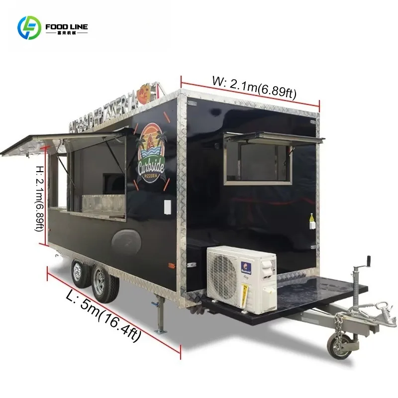 Customized Fully Equipped Outdoor Pizza BBQ Catering Food Trailer Mobile Food Kitchen Truck