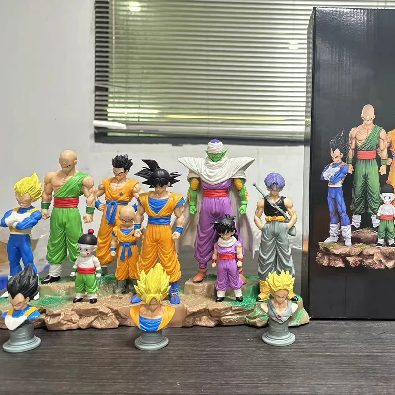2026 New PVC Action Figures Model Collection Desktop Decoration Toys Gifts 9PC 28cm Anime Krillin Son Gohan Trunks