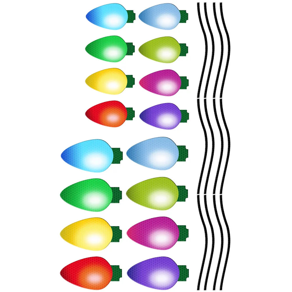 

Magnetic Reflective Light Bulb Stickers For Car Christmas Decor Exterior Garage Door Refrigerator Metal Surfaces Holiday Magnets