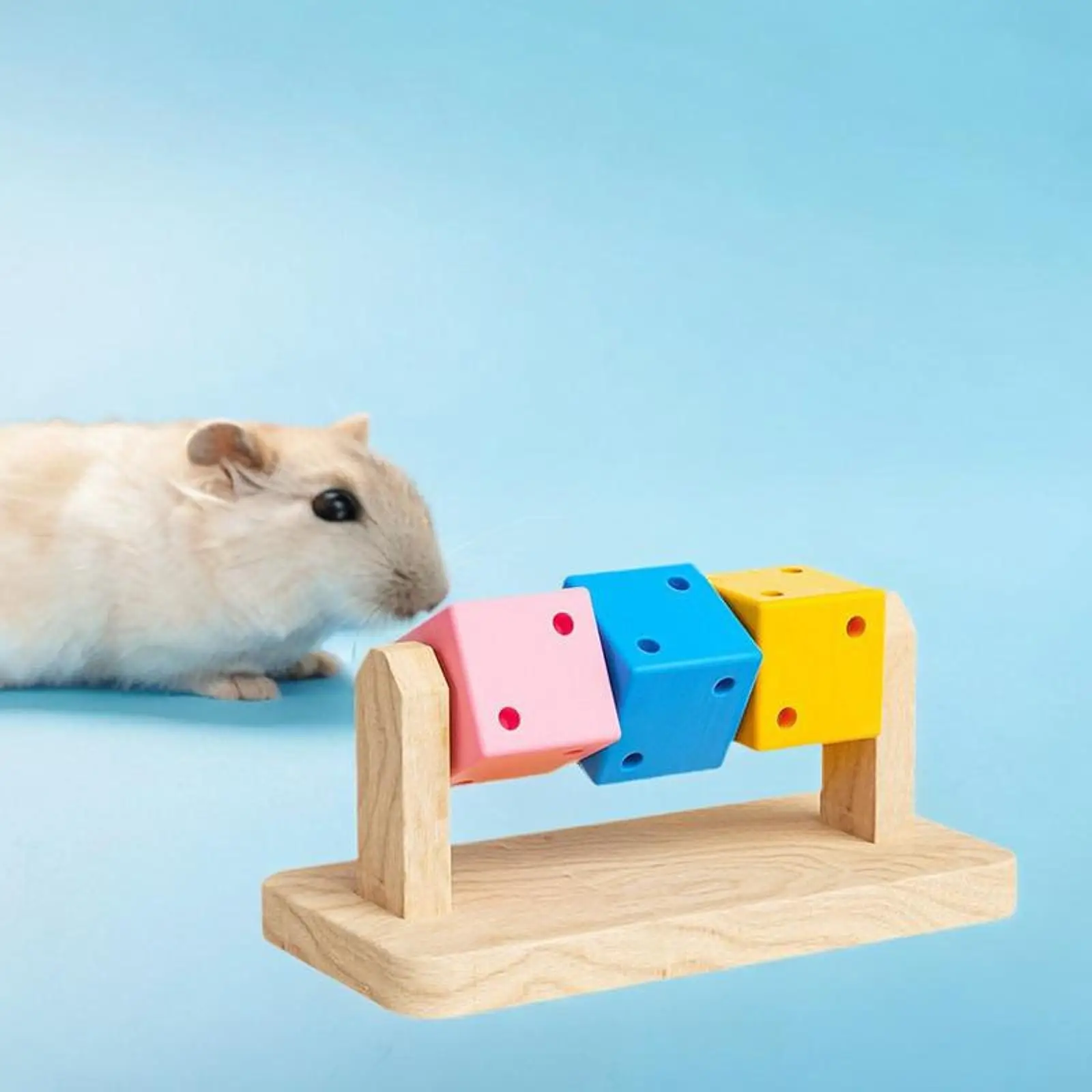 Wooden Hamster Cage Toy Multifunctional Wood Chewing Cubes Exercise Toy for Small Animals Mouse Gerbils Rat Chinchilla Supplies