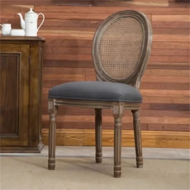 For American Solid Wood Dining Chair Hotel Cafe Restaurant Retro High-end Backrest Chairs Designer Vanity Chair Home Furniture
