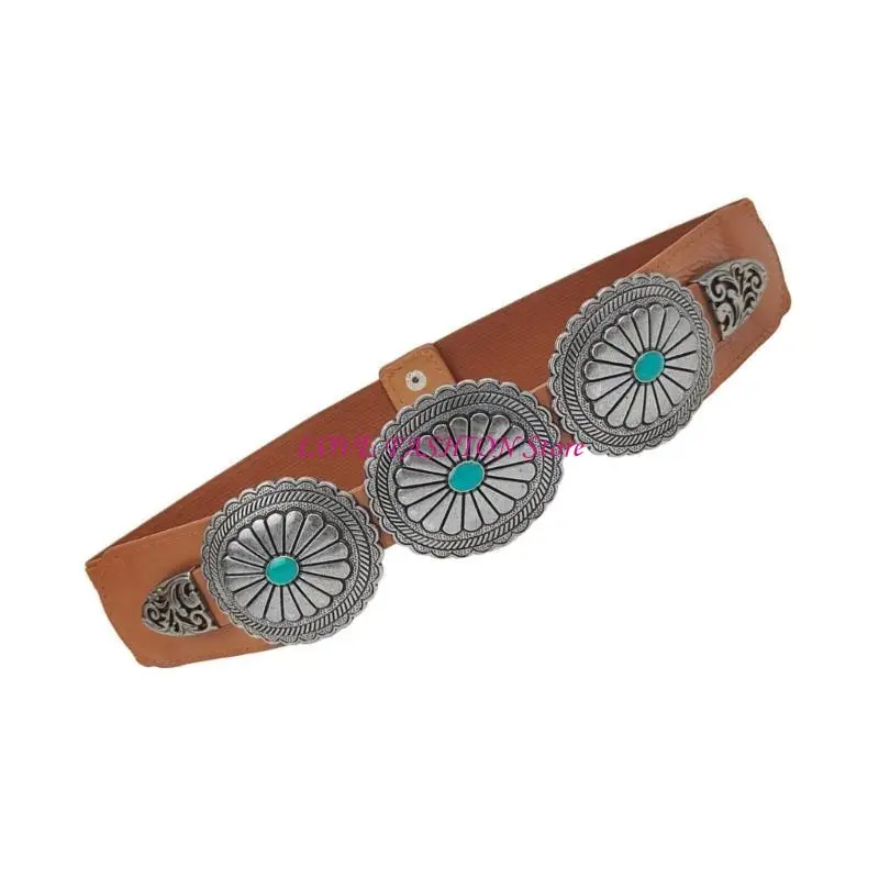 เข็มขัดหัวเข็มขัดเข็มขัด Cincher สำหรับการแต่งกายสีเขียวขุ่น studded รัดตัวเข็มขัดหนัง PU สำหรับผู้หญิงผู้หญิงทั้งหมดเอวจับคู่