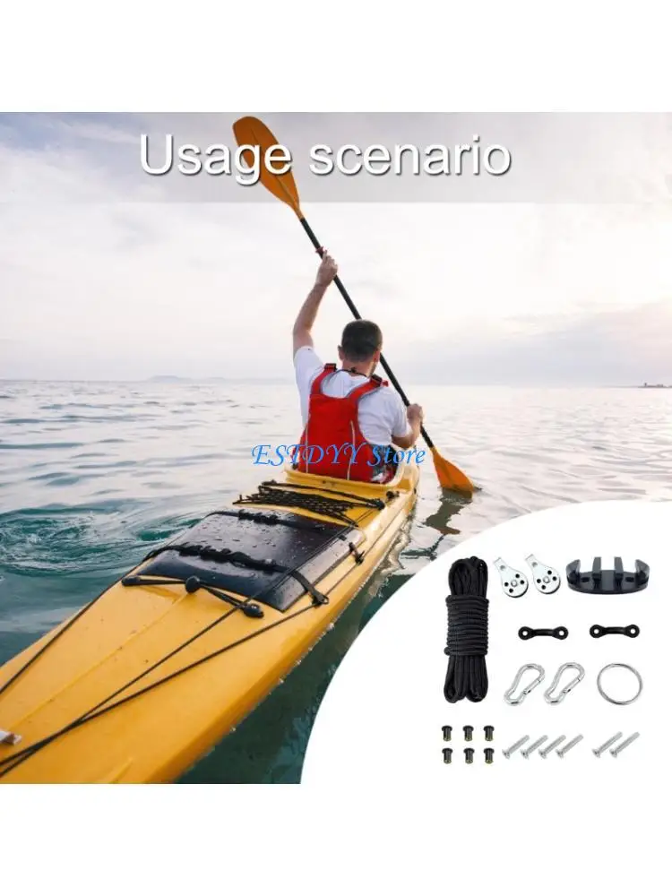 

G6DE Stabilizing Anchors Trolley System Kayak Anchors Trolley with Kayak Pad Eye Mounting Hardware for Kayaks Canoes Boats