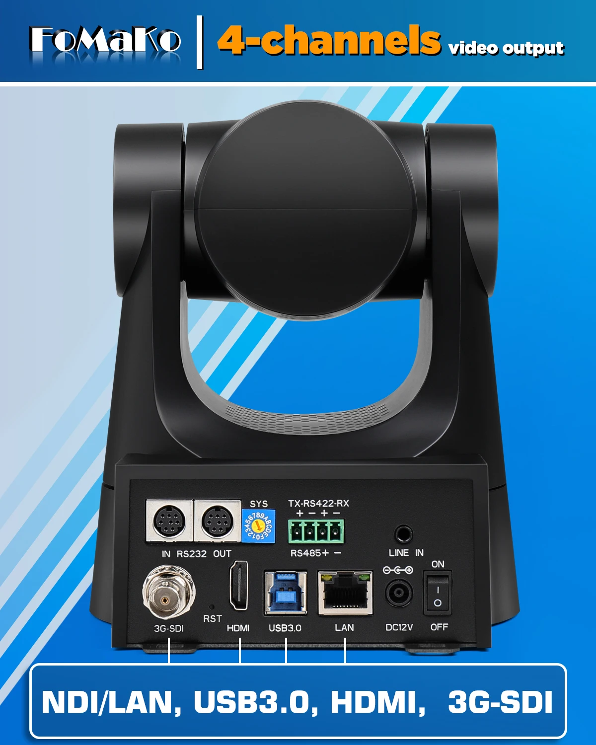 FoMaKo NDI PTZ Camera,AI Auto-Tracking Gen 3, 20X Optical Zoom PoE HDMI PTZ Camera for Church Worship, NDI PTZ Controller, BN202