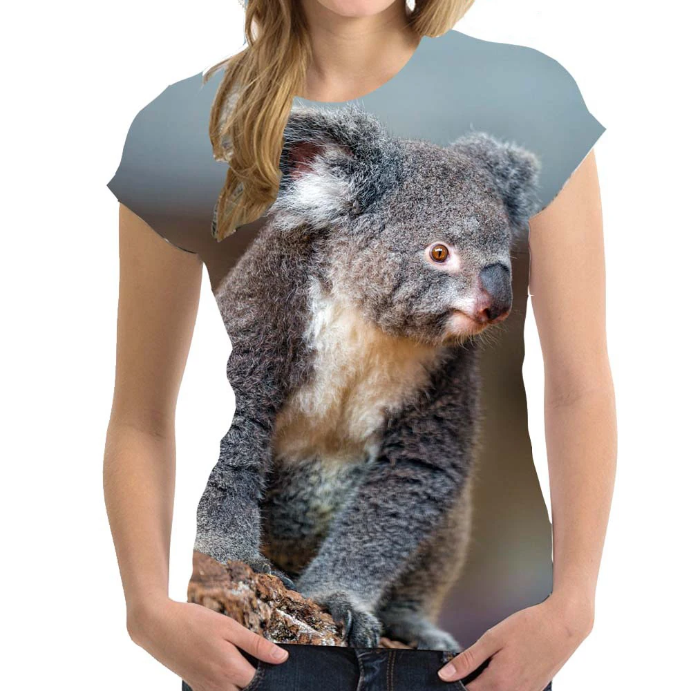 Ženy tričko koala medvídkovitý 3D tisk tees živočich ženský muži móda pouliční oblečení krátký rukáv harajuku ženské T košile nadrozměrné y2k topy