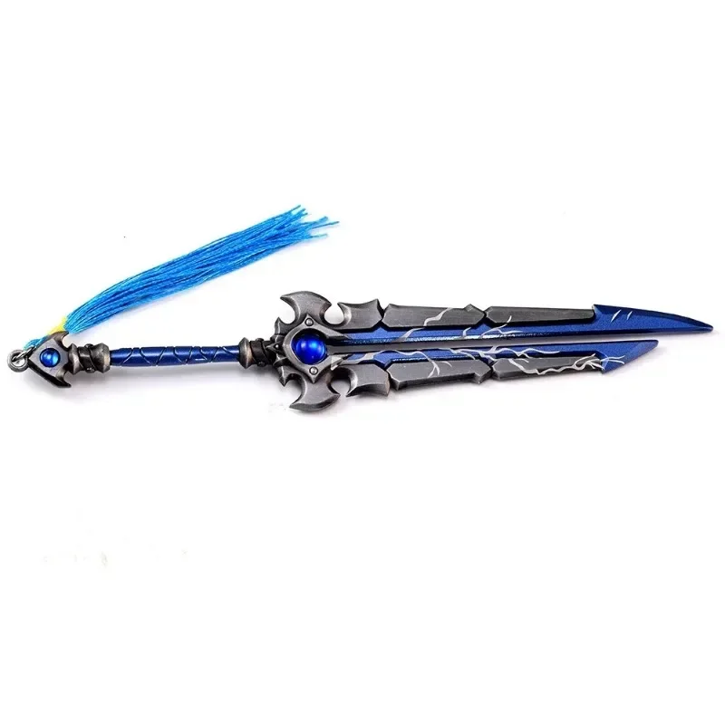 21cm World of Warcraft Weapon Worldcarver Sword Blade Two Handed Sword Metal Weapon Model Game Peripheral Ornaments Dolls Gifts