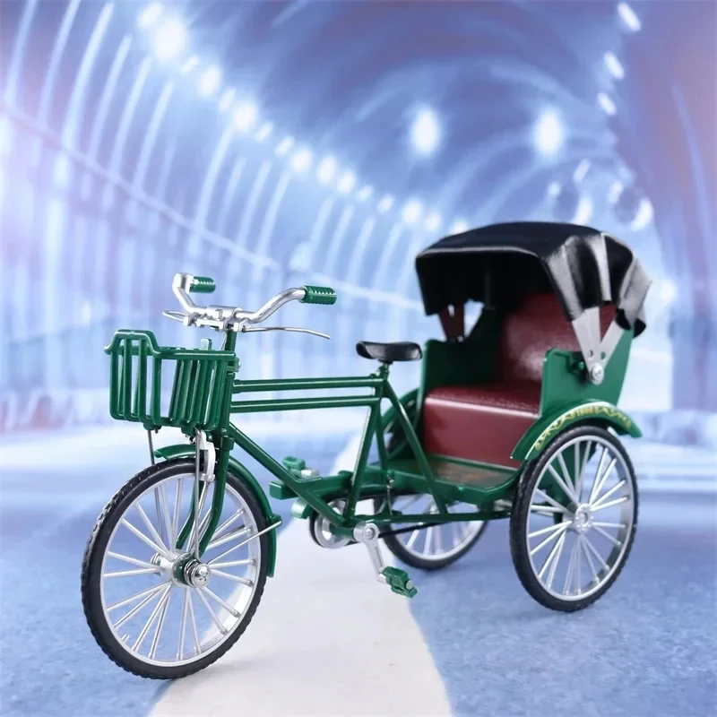 

New Retro rickshaw Tricycle High Simulation Alloy model decoration decorative Collection gifts F536