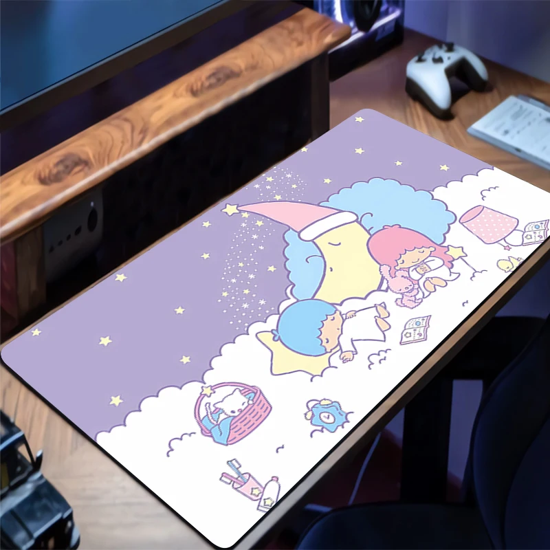 Kawaii ماوس الوسادة ليتل التوأم ستار أنيمي لطيف فتاة Gabinete ألعاب الكمبيوتر حصيرة مكتبية لوحة المفاتيح الكمبيوتر عدم الانزلاق الملحقات لوحة الماوس