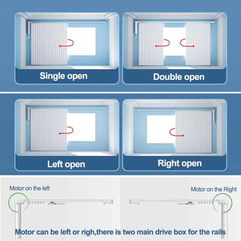 Tuya Electric AI Curtain Wifi Zigbee Support Alexa Google Smart Home System Alice Voice Control Motor Rail Custom Track Size Set
