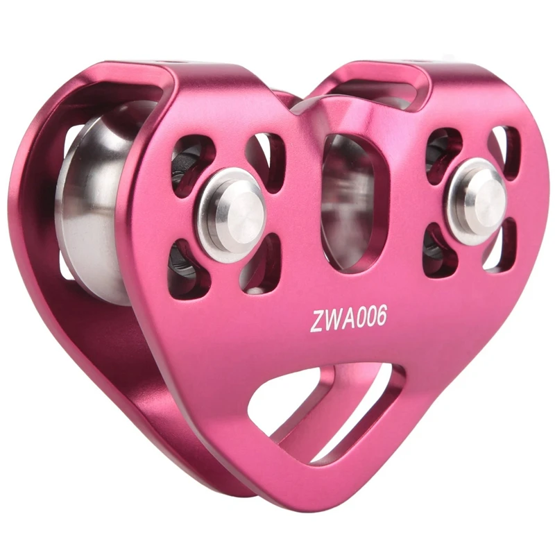 ABRE-Outdoor Climbing Pulley Biaxial Transport Steel Cable Expand Heart-Shaped Double Pulley