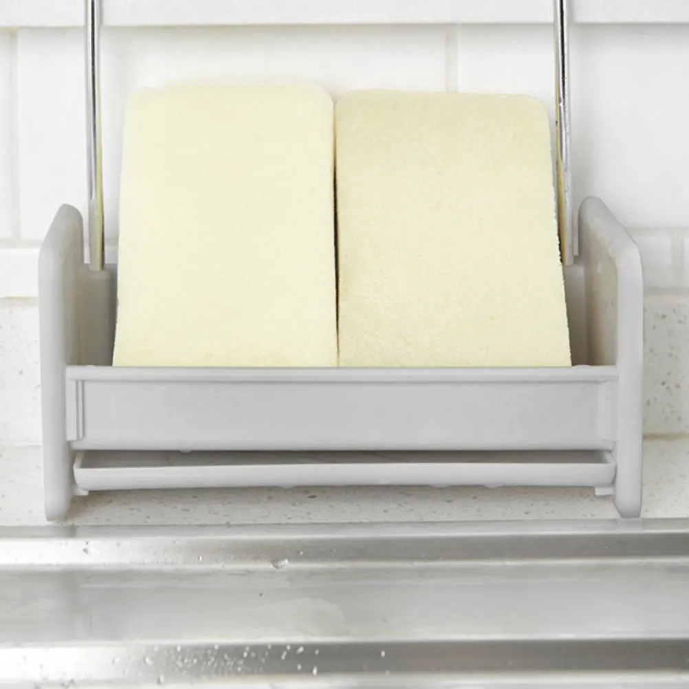 

Kitchen Dishcloth Holder Plastic Stainless Steel No Punch Sponge Rack Sink Storage Drain Rack Multi-Function Kitchen Clean Tool
