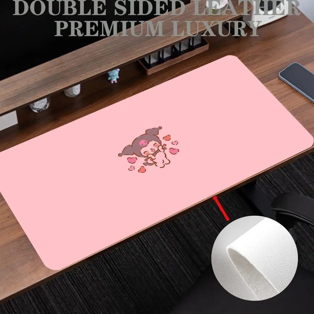 

Mouse Pad PU Leather Waterproof K-Kuromi Mouse Pad Large Size Office Desk Office Protector pc gaming Mat Desktop gaming accessories Keyboard Desk Pad Gaming Mousepad PC Accessories