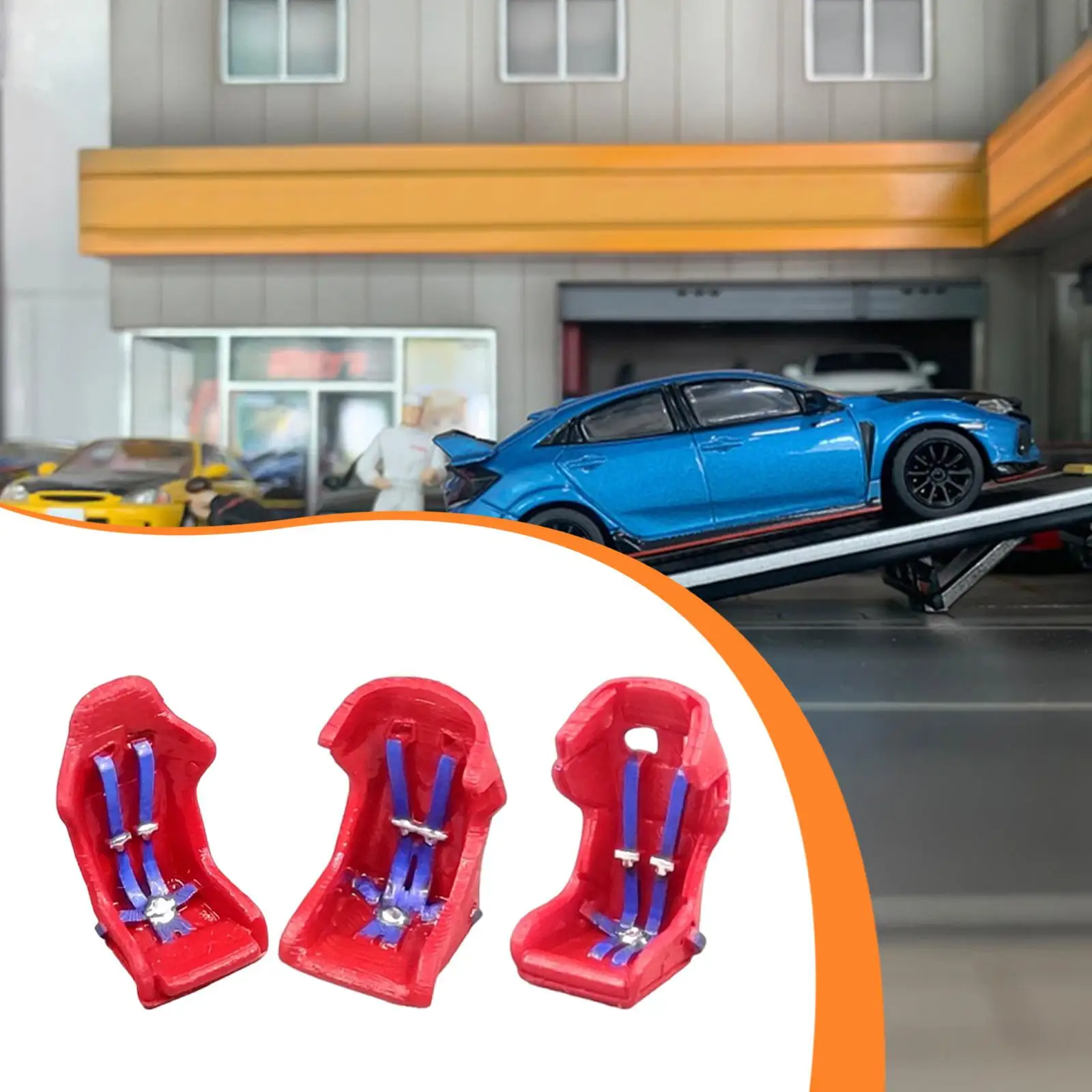 1/64 Sport-Schalensitz aus Harz, Miniatur-Auto-Innenausstattung für Architekturmodelle