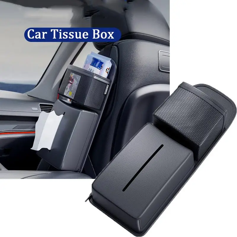 

Автомобильная коробка для салфеток, кожаная сумка для салфеток на боковую сторону автомобильного сиденья, подвесная сумка для автомобиля, многофункциональная бумажная коробка, сумка для хранения салона автомобиля