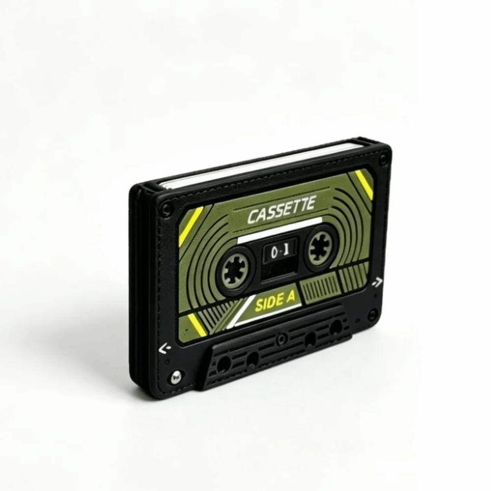 3D Printed Cassette Tape Card Holder Creative Portable ID Card Storage Box Retro Style Business Card Case Card Sleeve