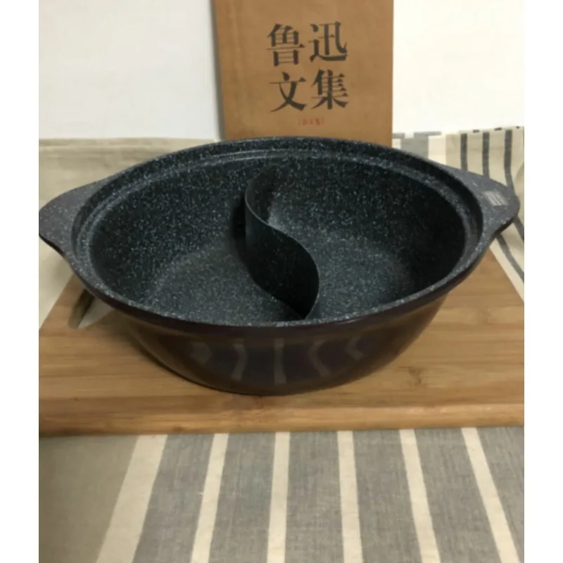 Processing pot 26cm non stick soup pot Double-flavor hot pot hot pot Japanese style frying pan forging tabletop frying pan