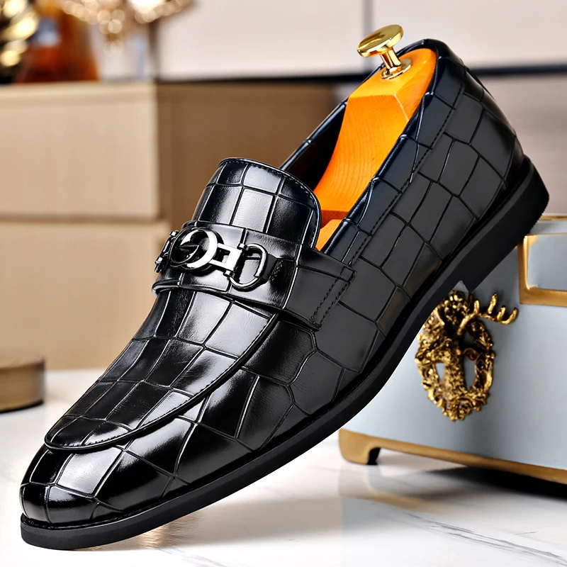 Man Shoes Genuine Leather Male Footwear Casual Shoes Business Formal British Style Luxury Male Loafers For Men Black Plus Size46