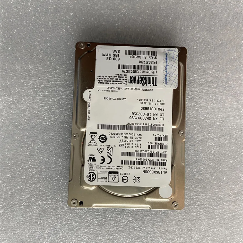 600Gb Voor Lenovo 03T7881 600G 15K Sas 2.5 03T8650 AL13SXB600N Server Harde Schijf