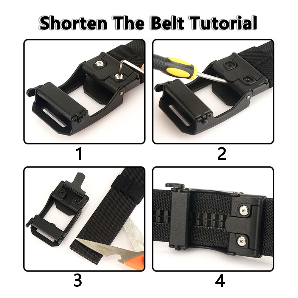TUSHI Harter taktischer Gürtel für Herren, robustes Nylon-Metall, automatische Schnalle, Polizistuty, Militärgürtel, Outdoor-Gürtel, IPSC-Zubehör – Detail 11