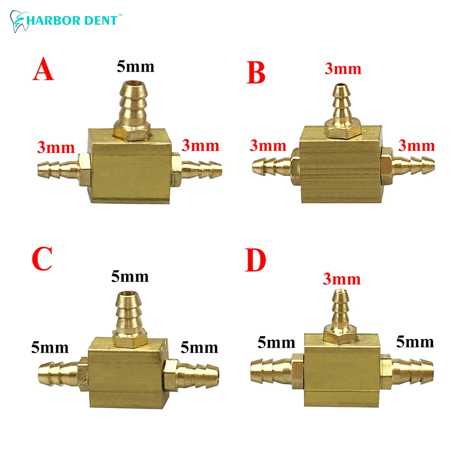 1pcs Dental Valve Dental Chair Unit Three Accept Valve 3 WAY Adaptor Copper Connectors Dental Equipment