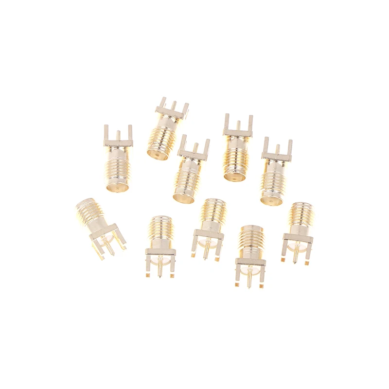 10 Pcs SMA Female Jack Adapter SMA Female Base Socket Jack With Solder PCB Board Edge Mount Adapter