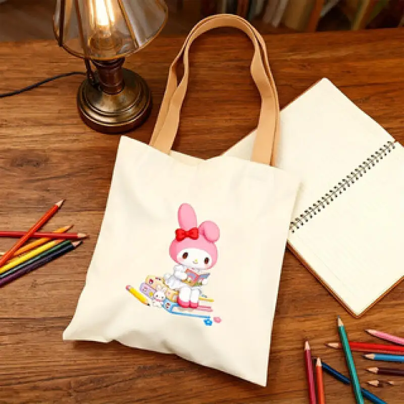 

Новая женская сумка-тоут с кошачьим принтом, вместительная холщовая сумка, милая женская сумка через плечо, сумка через плечо с мультяшным принтом в стиле кавайи