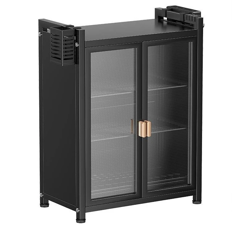 #Portable Metal 3-Layer Cabinet With Large Storage Space For Home Use; Eco-Friendly & Easy Clean Easy Assembly & Disassembly