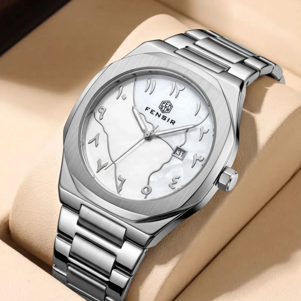 Men's Octagonal Quartz Watch, Stainless Steel Strap, Waterproof with Calendar, Light Luxury Business Casual Men's Watch, Classic Punk Style, Cool and Stylish Men's Watch