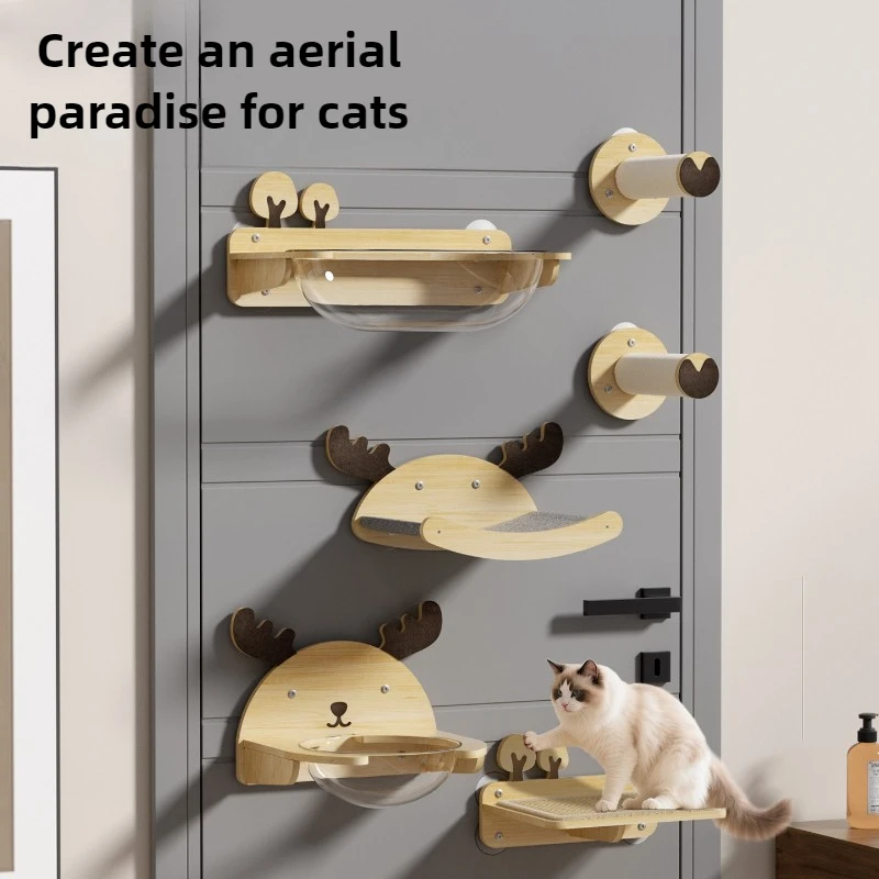 

Wall Mounted Cat Tree Pet Cat Accessories Bed Cat Jumping Platform Climbing Trees Cats Sharpener Cats Scratching Post Hammock