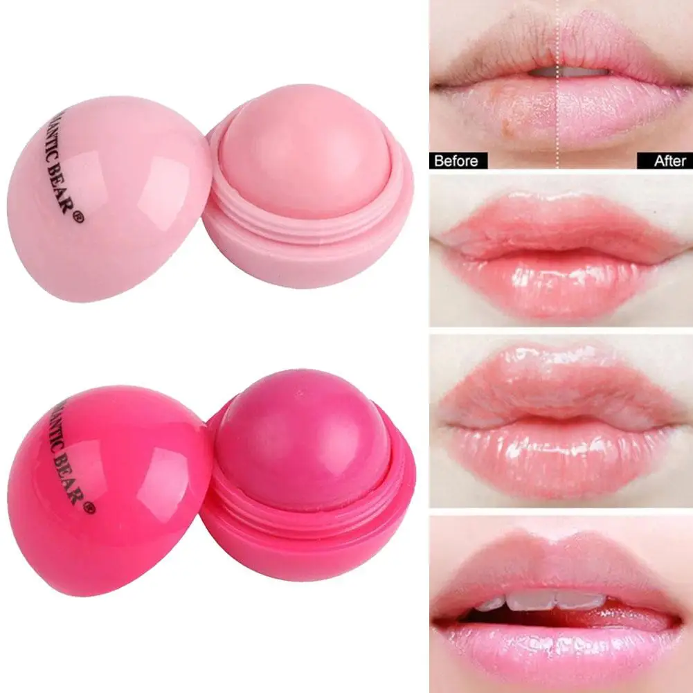 

Peach Strawberry Ball Shaped Lip Balm Hydrating Soothing Moisturizing Cup Cracking Care Lasting Plumper Prevente Lip Lip P9L7