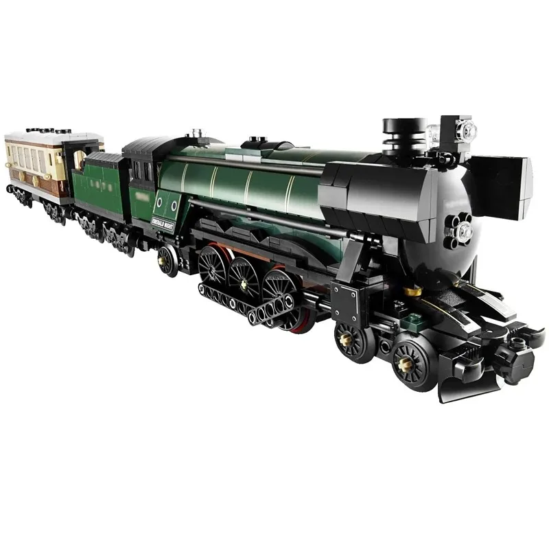 Hot Toys New City Retro Steam Train Large-Scale Technical Brick Compatible 10194 Building Blocks Set Toys for Adults Children