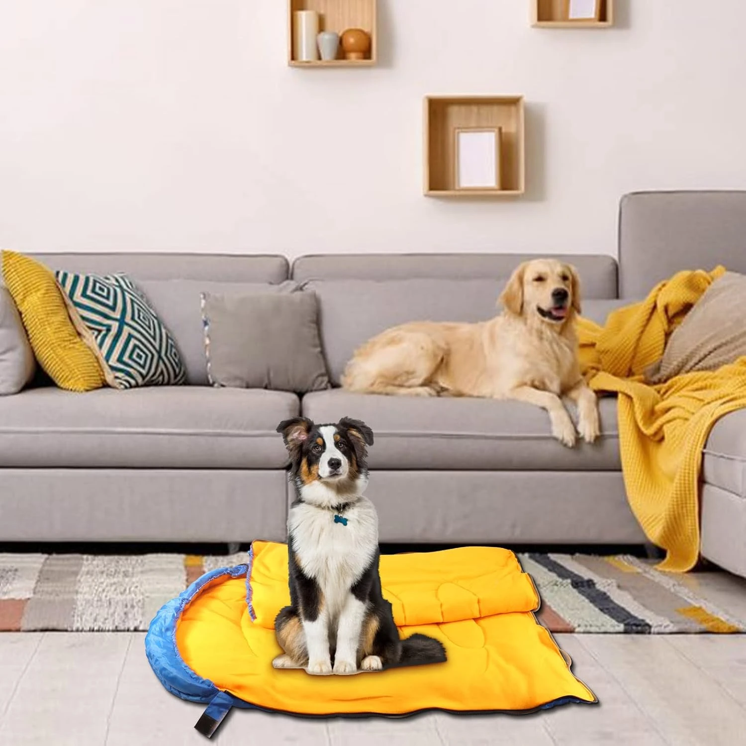 Saco de dormir impermeable para perro, cama acogedora, portátil y cálida para mascotas, experimente la máxima comodidad en sus aventuras con the Lifeunion