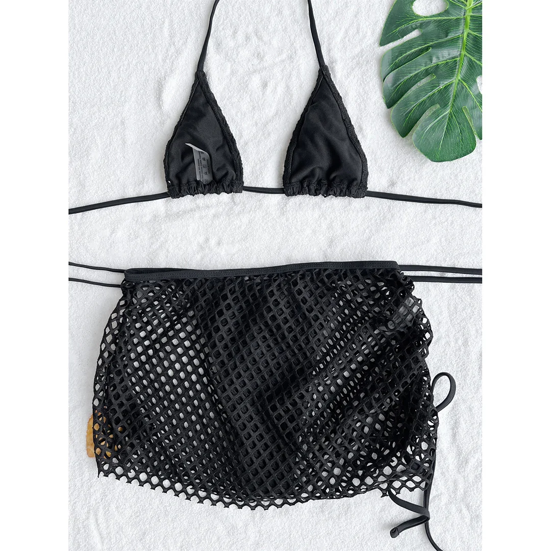 S - XL Netzrock, Neckholder-Bikini, Damen-Badeanzug, dreiteiliges Bikini-Set, Damen-Bademode, Badeanzug, Schwimmanzug V4889 – Detail 40