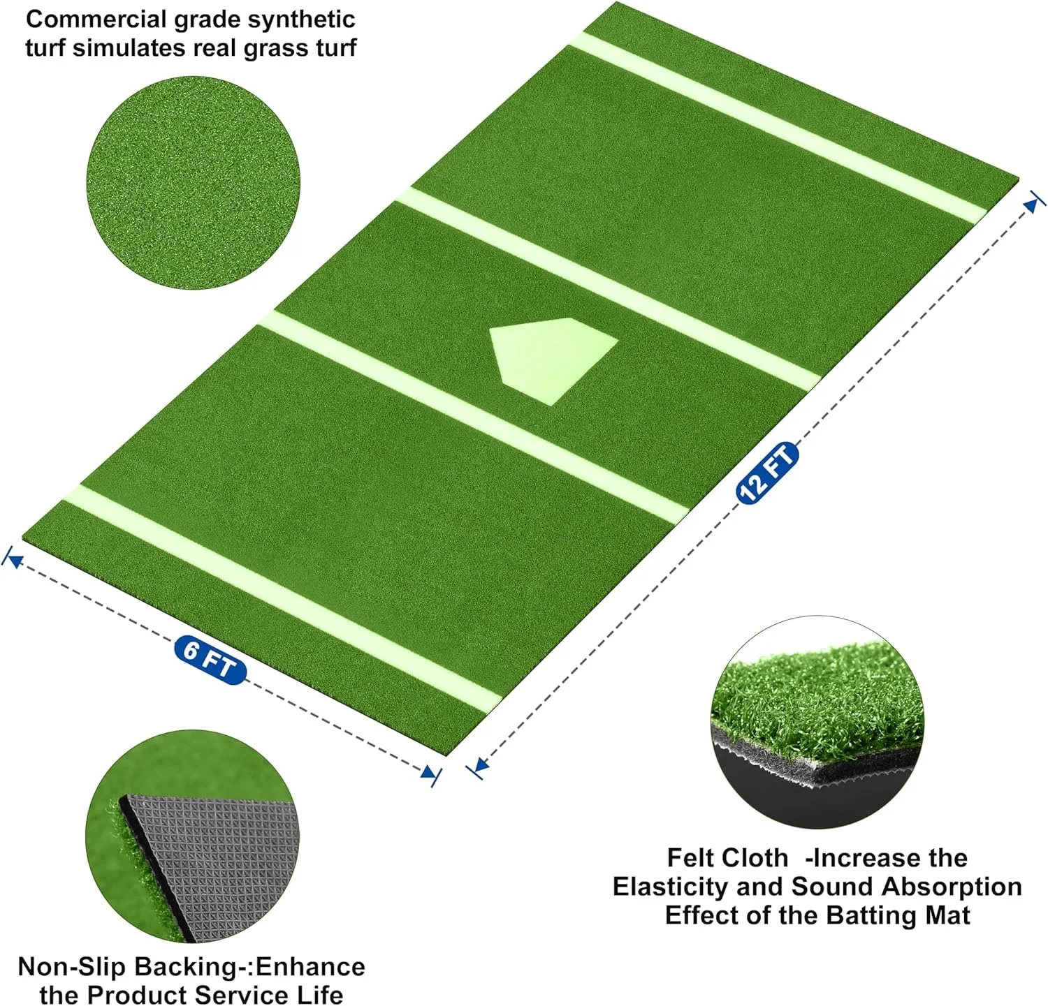 야구 타격 매트 타격 연습 장비 보조 도구 야구 타격 매트 훈련 야구 피칭