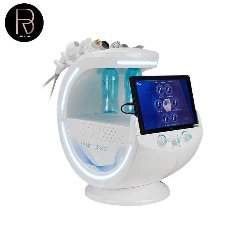 2023 New 7 in 1 Intelligent Ice Blue Hydra Dermabrasion Oxygen Facial Deep Cleaning Hydra Beauty Machine With Skin Analyzer